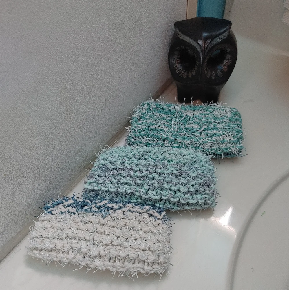 Scrubby Stripes Exfoliating Washcloths, Cool Mint, 3-Piece Set